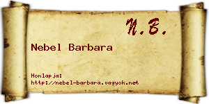 Nebel Barbara névjegykártya